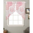 thumbnail image 2 of Coastal Pink Swag Valances for Windows, Ocean Coral Starfish Shell Modern Sea Rod Pocket Sheer Valances for Small Windows, Swag Toppers Light Filtering for Kitchen Living Room 2 Panels 36''x36'', 2 of 6