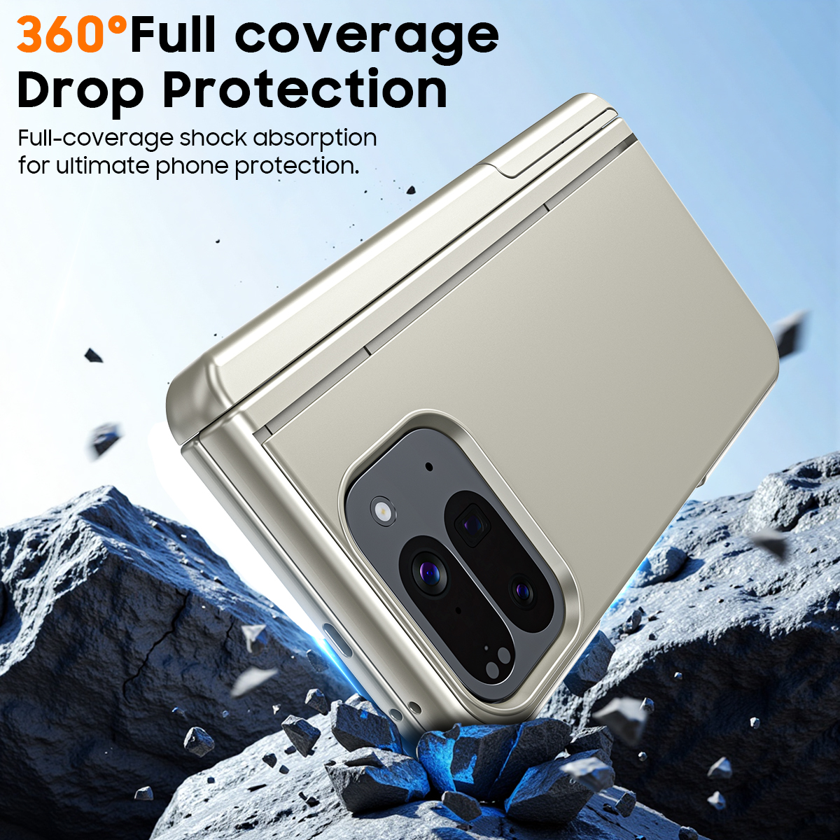 Vizvera Magnetic for Google Pixel 10 Pro Fold Case with Stand, Fit for Magsafe, Hinge Protection, Screen Protector, Built-in Hidden Kickstand, Slim Shockproof Phone Case-Titanium