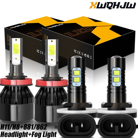 4x For Hyundai Elantra 2016 2017 2018 Kit H11/H8 LED Headlight   881 Fog Light Combo Bulbs