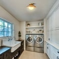 thumbnail image 2 of Claxy 11" Brass Dome Flush Mount Ceiling Light with Globe Milk Glass Shade, 2 of 7