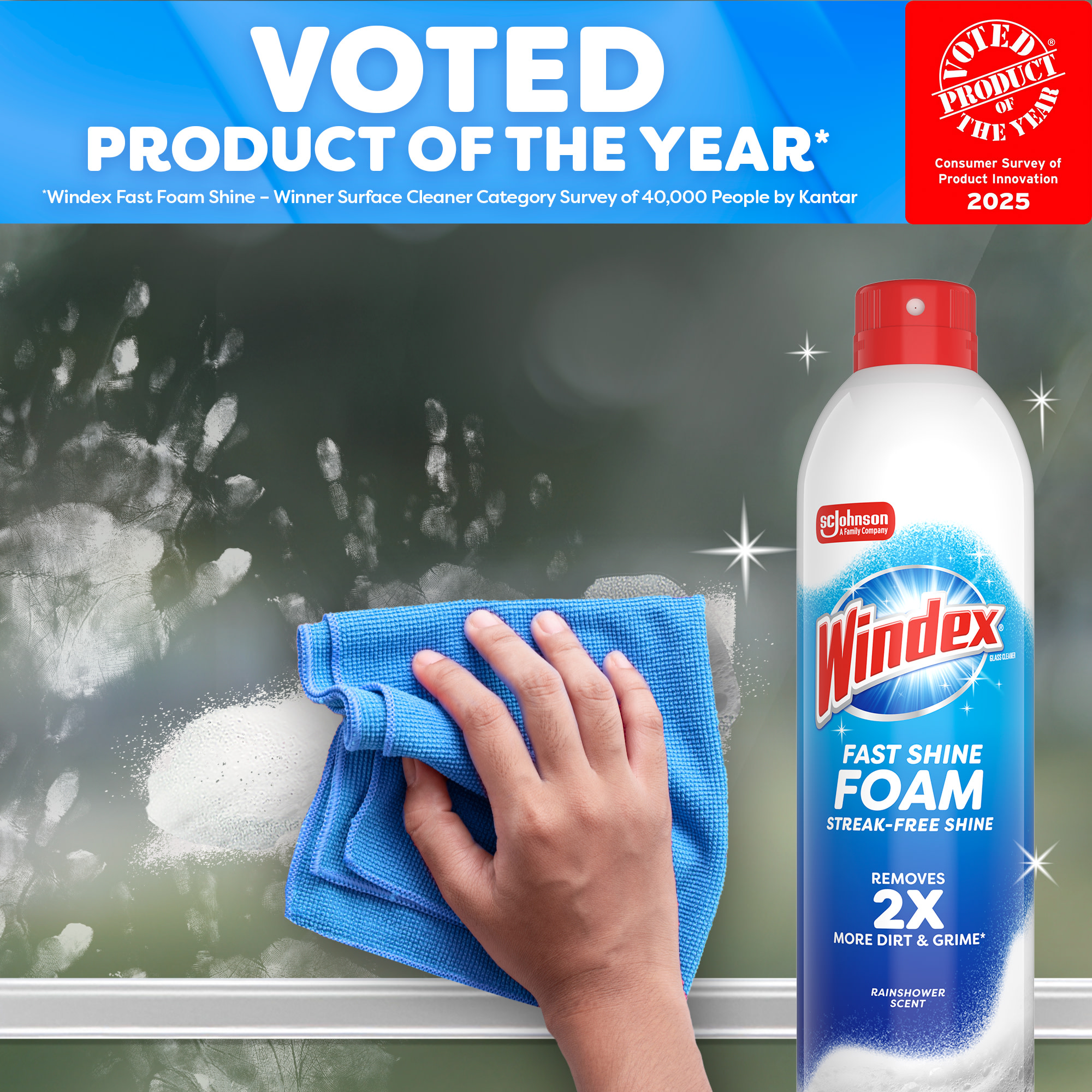 Windex Fast Shine Foam Glass Cleaner, Grapefruit, 6-Pack photo 5