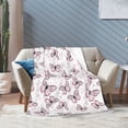thumbnail image 6 of KLL Fleece Blanket Plush Throw Blanket Pink Butterflies (2) ,Soft Fuzzy Cozy Flannel Blanket for Couch Sofa Bed.(80"x60" ), 6 of 7