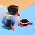 thumbnail image 5 of SeekLGT Polarized Kids Sunglasses, UV400 Protection Foldable Toddler Sunglasses, Flexible TPEE Rubber Square Frame Eyewear for Boys, Beach and Travel, 1 Pair, 5 of 6