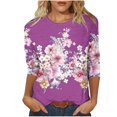 thumbnail image 1 of Blusas de Manga Corta para las Mujeres Pascua Impresa Suelta de Tres Cuartos de Manga Superior, Blusas para las Mujeres Casual, 1 of 4