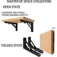 thumbnail image 2 of Soportes de estante plegables negros Máx. Carga 220 lb, soporte de estante montado en la pared para trabajo pesado, ahorro de espacio para banco de trabajo de mesa (8 PULGADAS-2PCS), 2 of 5