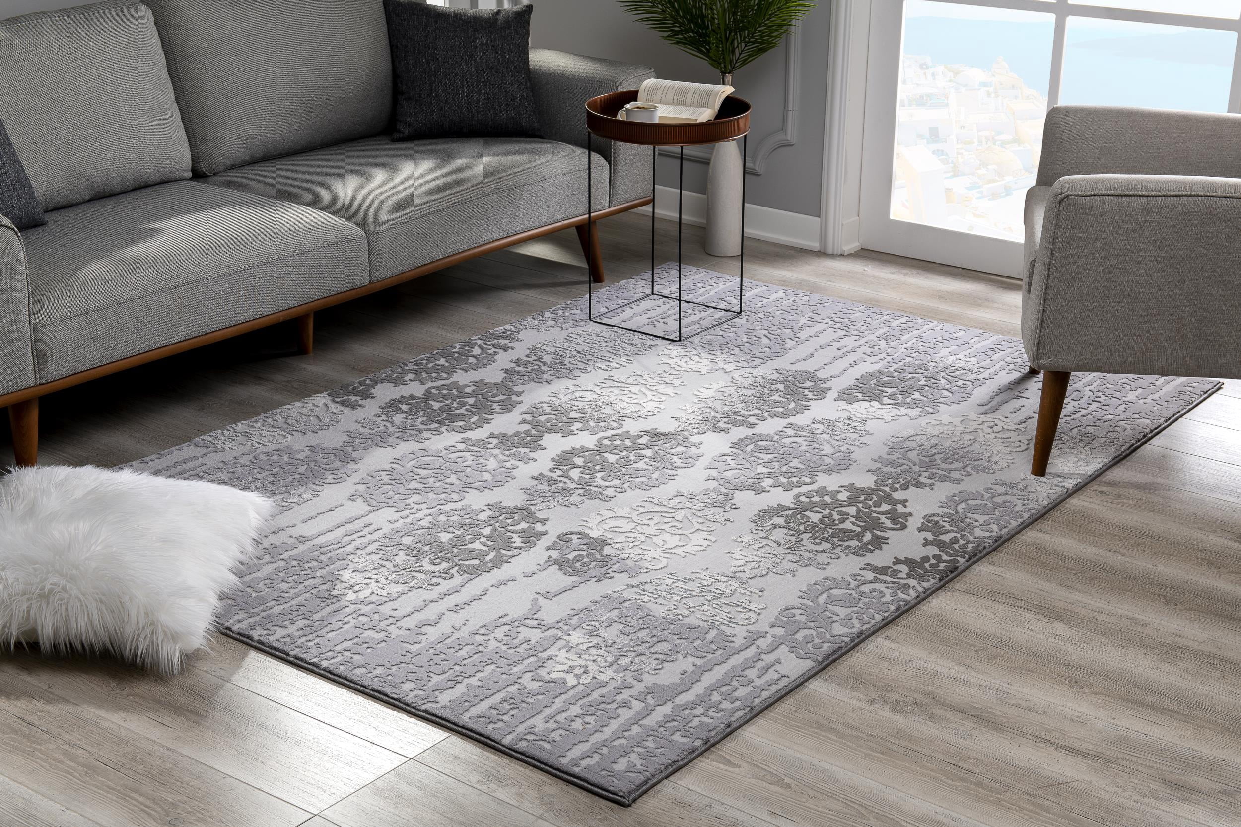 Rug Branch Oasis Collection Modern Damask Runner Area Rug