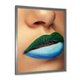 thumbnail image 2 of Designart 'Close Up Woman Lips With Fashion Make Up and Brackets' Modern Framed Art Print, 2 of 4