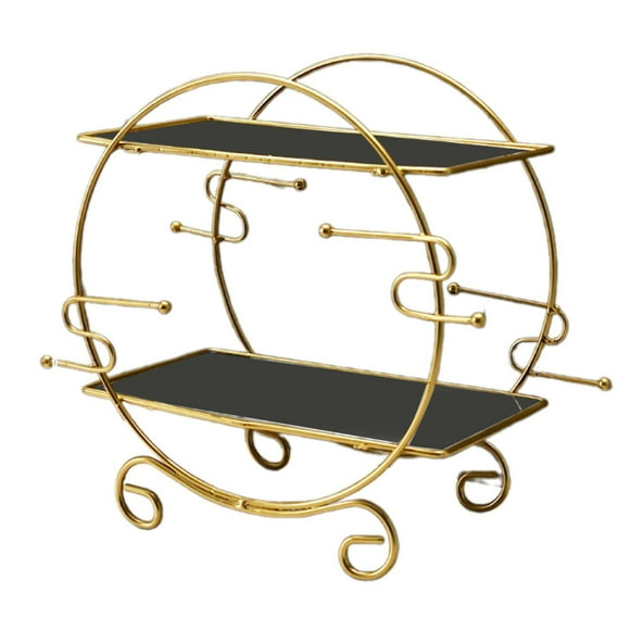 Elodie Makeup Organizer Bathroom Organizers Lightweight 2 Tier Perfume Skincare Organizer Cosmetic Stand for Bathroom Dressing Table Black