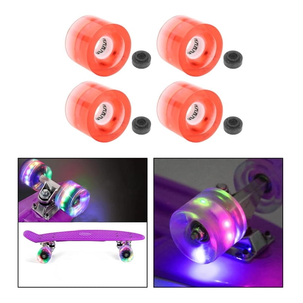 Ruedas luminosas de monopatín, 4 piezas / de ruedas de monopatín iluminadas Ruedas de patín de / monopatín para patinaje de DYNWAVEMX Rueda de patineta iluminada