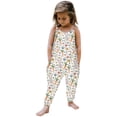 thumbnail image 2 of Tfken Girls Jumpsuit Summer Sleeveless Graphic Comfy Casual Jumpsuit Soft Daily Wear Child Fashion Clothes Size 2-3 Years White, 2 of 4