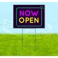 thumbnail image 1 of Neon Brick Now Open (18" x 24") Yard Sign, Includes Metal Step Stake, 1 of 6