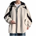 thumbnail image 2 of M-5X Plus Size Jackets for Men Big & Tall Lightweight Windbreaker Coats Casual Long Sleeve Zip Up Color Block Hiking Raincoats with Pockets and Hood, 2 of 6