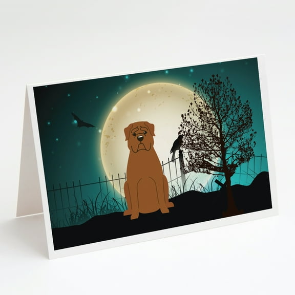 Halloween Scary Dogue de Bourdeaux Greeting Cards and Envelopes Pack of 8