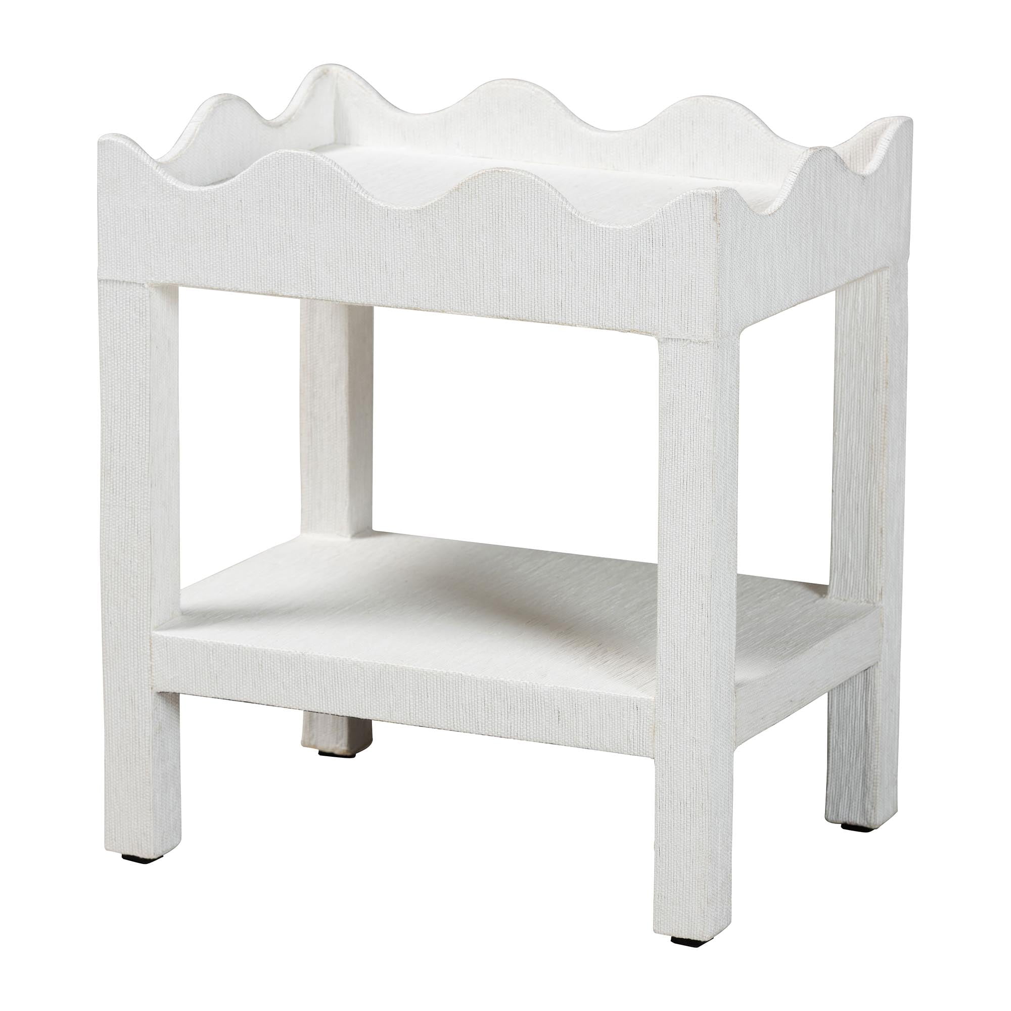 bali & pari Sebastian Boho End Table, White