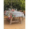 thumbnail image 2 of Outdoor Tablecloth with Umbrella Hole and Zipper, Grey Gnomes Christmas Rectangle Table Cloth 60x84 Inch Waterproof Tablecloth, Red Xmas Balls Snowflake Tree Picnic Table Cover for Patio Camping, 2 of 7