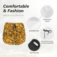 thumbnail image 4 of Balery Bright Shiny Golden Pantalones cortos deportivos para mujer con forro y dos bolsillos, elásticos, para entrenamiento, gimnasio, yoga-Medium, 4 of 7