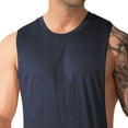 thumbnail image 4 of Difdany Men's Cut Off Shirts Muscular Cut Open Sides Bodybuilding Tank Top Gym Workout T-Shirt Navy M, 4 of 8
