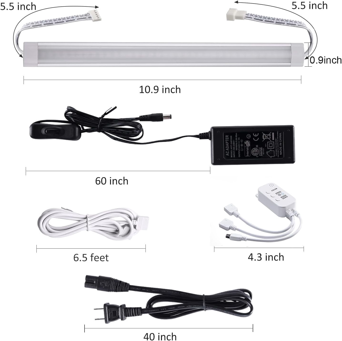 Linkable RGB Under Cabinet Lights - 6 Pack LED Closet Lighting with Remote and APP Control, 24V, 18W (RGB + Warm White) for Kitchen and Closet Use