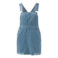 thumbnail image 4 of ZHUASHUM Dresses For Women 2024 Sleeveless Flag Denim Bib Overall Shorts Romper Independence Day Clothes,L Light Blue, 4 of 5