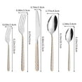 thumbnail image 3 of Dtchengua Gold Silverware Set,Stainless Steel Twists Handle Cutlery Western Steak Knife Fork And Spoon Set Twisted Rope Embossed Floral Cutlery Spoonkitchen utensils set, 3 of 6