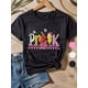 thumbnail image 1 of Pre-K Back to School Cotton Printed T-Shirt for Boys and Girls - Vibrant "Pre-K" Lettering, Floral & Star Design, Perfect for Back to School outfits, Casual Wear, Medium Stretch Fabric, 1 of 5