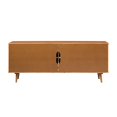 thumbnail image 2 of 60" Simple 4-Door Solid Wood TV Stand - Caramel, 2 of 6