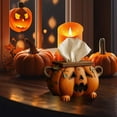 thumbnail image 3 of Halloween Pumpkin Tissue Box Holder Jack O’ Tissue Dispenser For Bathroom Kitchen Or Cute Fall Decor & Halloween Home Accessory Style Tissue Box Holder, 3 of 6