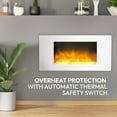thumbnail image 6 of Cambridge 35-in. White Indoor Wall Mount Electric Fireplace with Log Display, 6 of 16