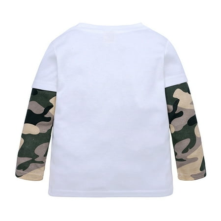 

Infant Toddler Baby Boys Girls Cartoon Dinosaur Camouflage Tops T-shirt Clothes
