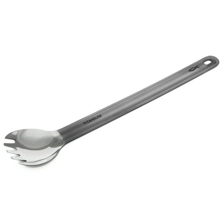 Savior Survival Gear Titanium Spork - Lightweight Multi-Purpose Long Handle Camping Utensil