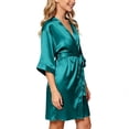 thumbnail image 6 of JOANKDMI Kids Silky Satin Robes for Girls Kimono Bathrobe Sleepwear Comfy Spa Robe with Sash Tie Casual Loungewear Nightwear for Getting Ready Bridal Party Slumber Party, 6 of 8