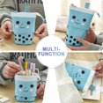 thumbnail image 5 of Cute Pencil Case, Standing Pen Holder Telescopic Small Pencil Case Preppy Pencil Pouch Pop Up Cosmetic Makeup Bag for Student Teen,Blue, 5 of 5