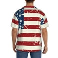 thumbnail image 3 of Sikiie Vintage American Flag Men's Cuban Shirt, Hawaiian Shirts, Business Casual Button Down Shirts, Short Sleeve Shirt-Large, 3 of 5