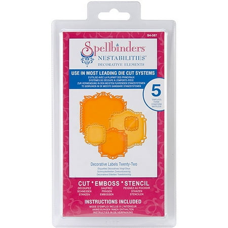 Spellbinders Nestabilities Decorative Elements Dies, Decorative Labels 22 Multi-Colored ...