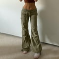 thumbnail image 2 of JJHGVB Wide Leg Jeans Vintage Jeans Pull-On Pant Straight Denim Jeans Wide Leg Jeans for Women Loose Long Trousers Denim Trousers Pants with Pockets Denim Pants Classic Army Green L, 2 of 9