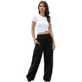 thumbnail image 2 of Pantalones de chándal de de alto atléticos para mujer XL negro grueso Hugo Pantalones holgados de mujer, 2 of 9