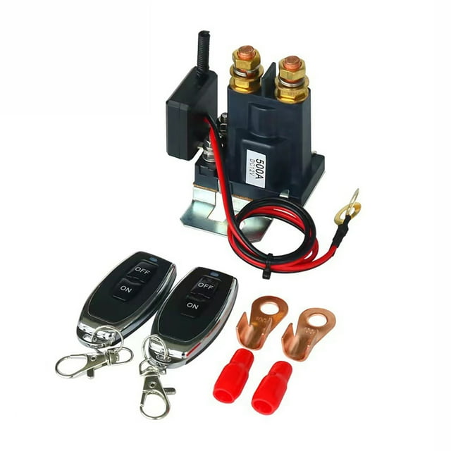 Graflsoa Fireproof Remote Battery Disconnect Switch for Vehicles, 500A 12V/24V High Current Relay with Dual Remote Controls, Durable Copper Construction for Enhanced Safety and Longevity.