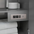 thumbnail image 4 of Homestock City Sleek 60 Inch Double Bathroom Vanity In Dark Gray, No Countertop, No Sink, Matte Black Trim, 4 of 4