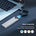 thumbnail image 3 of SSK Aluminum M.2 NVME SATA SSD Enclosure Adapter, USB 3.2 Gen 2 (10 Gbps) to NVME PCI-E SATA M-Key/(B+M) Key Solid State Drive External Enclosure Support UASP Trim for NVME/SATA SSDs 2242/2260/2280, 3 of 5