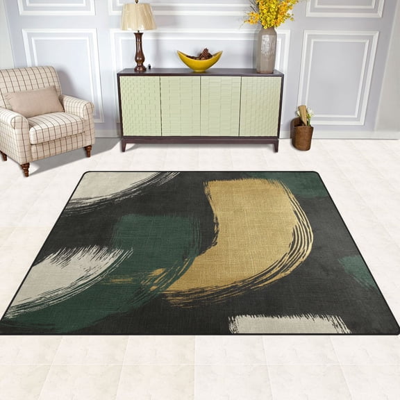 Vintage Texture 63''x48'' Plush Memory Foam Bath Mat, Soft, Absorbent, Non Slip, Durable