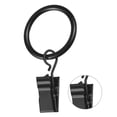 thumbnail image 3 of Anillos de cortina de 60 piezas, clips de cortina lisos chapados, ganchos de hierro para cortinas negras desmontables para hotel en casa Vogacara HA001889-00, 3 of 7