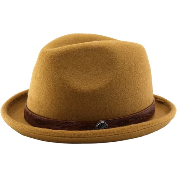 vlrwzc Khaki Classic Bowler Hat, Vintage Round Top Derby Hat for Party and Daily Use