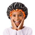 thumbnail image 1 of mikimini Pequeños Gorros de Ducha Negros para Niños Gorro de Baño Impermeable de Doble Capa con Forro de PEVA Suave y Reutilizable Lindo Gorro de Ducha Elástico y Que No Se Decolora Paquete Pequeño de, 1 of 4