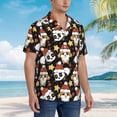 thumbnail image 5 of Balery Cute Dog Panda Print Men's Hawaiian Shirts Short Sleeve Beach Shirt Relaxed Fit Vacation Button Down Shirts-Medium, 5 of 9