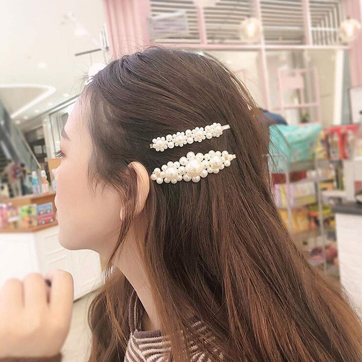 1/2/5Pcs White Bridal Wedding Crystals Hair Clips Pins Bride Accessories Gifts 