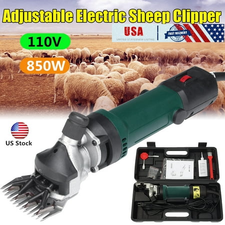 7pcs Electric Sheep Shears 110V Goat Animal Shaver Shearing Grooming Farm Machine Supplies Livestock Clipper Kit 6 Speed