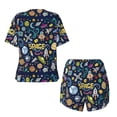 thumbnail image 5 of Picia Colorful Space Pajamas Sets for Women Soft Short-Sleeved Pjs with Lounge Shorts Two Piece Sleepwear-Medium, 5 of 9