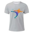 thumbnail image 3 of LUOGENLI T-shirts pour Hommes T-shirts d'Été pour Hommes Rue Extérieure Manches Courtes Col Rond t-Shirt Manches Courtes Football Tir Violent 4TG T-shirts Graphiques Vêtements d'Été Gris TTG, 3 of 5