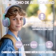 thumbnail image 3 of Auriculares para ni&ntilde;os, Bluetooth 5.3, inal&aacute;mbricos, 68 horas, volumen limitado, 85/96 dB, plegables con cable, micr&oacute;fono auxiliar para iPad, port&aacute;til, ni&a, 3 of 7