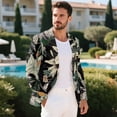 thumbnail image 5 of CHAQLIN Lightweight Suit Jacket, Flowers Pattern Polyester Single Button Men's Suit for Prom Casual, 5 of 8